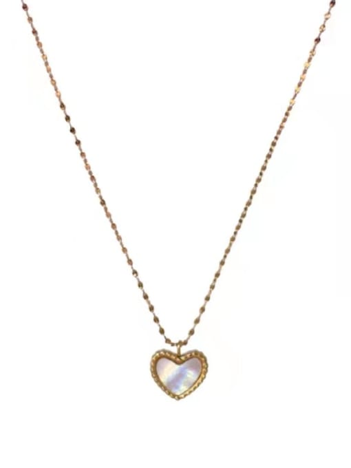 YAYACH Stainless steel Shell Heart Vintage Necklace 0
