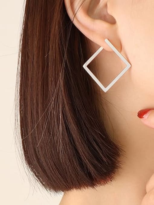 F181 steel small earrings Titanium Steel Geometric Minimalist Stud Earring