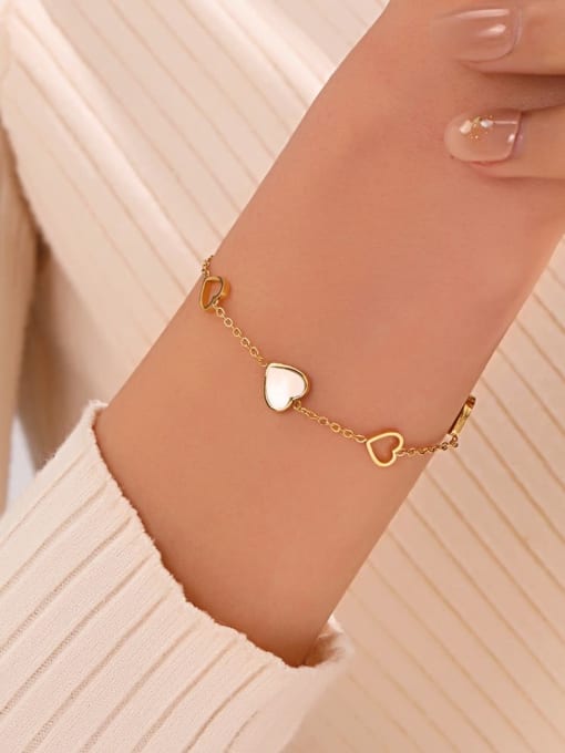 J$L  Steel Jewelry Stainless steel Shell Heart Minimalist Bracelet 1