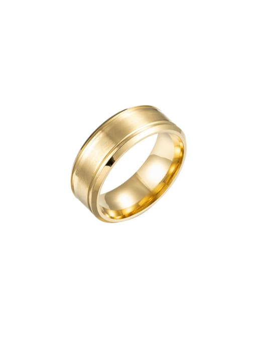 8mm Gold Stainless steel Geometric Minimalist Band Ring