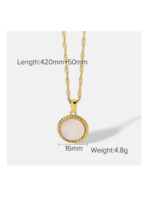 J&D Stainless steel Shell Round Trend Necklace 4