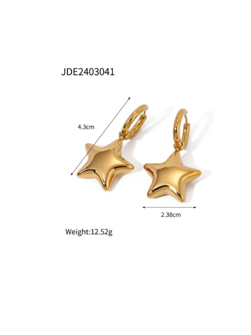 J&D Stainless steel Pentagram Hip Hop Huggie Earring 1