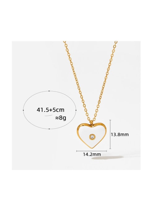 Clioro Stainless steel Cubic Zirconia Heart Dainty Necklace 3
