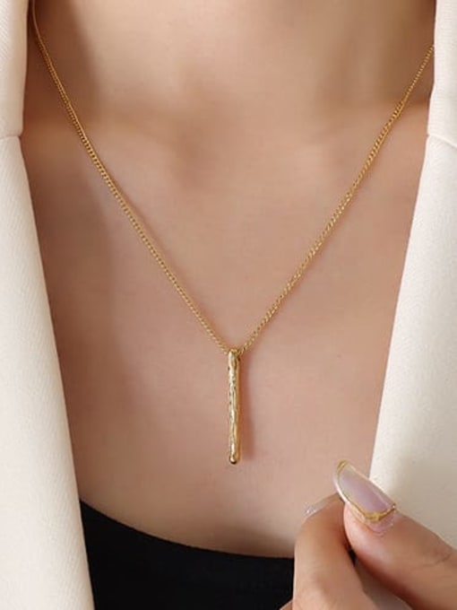 P441 gold long pendant necklace 45+ 5cm Titanium Steel Geometric Minimalist Necklace