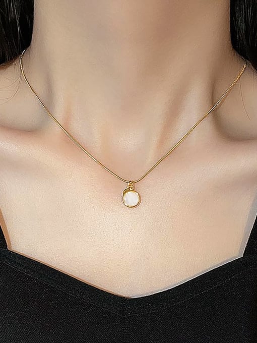 J&D Stainless steel Shell Geometric Trend Necklace 1