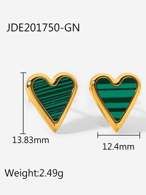 JDE201750 GN Stainless steel Enamel Geometric Vintage Huggie Earring