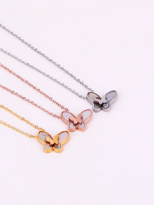 K.Love Titanium Shell Butterfly Dainty Necklace 1