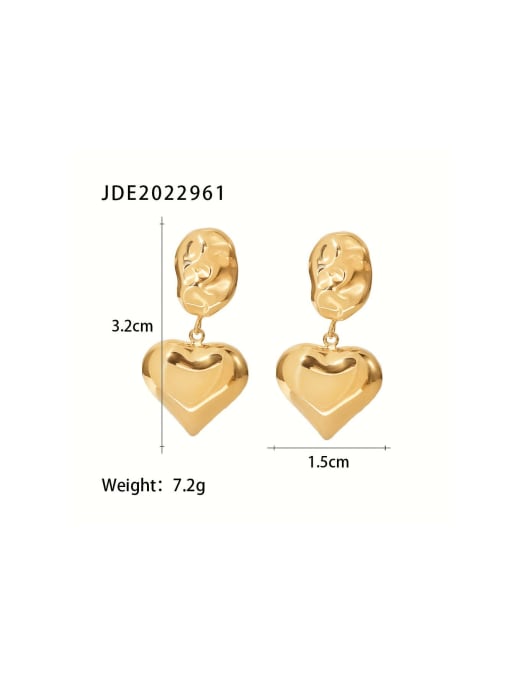 J&D Stainless steel Heart Trend Drop Earring 2
