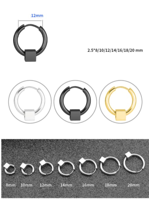 BELII Titanium Steel Geometric Minimalist Single Earring(only one) 2