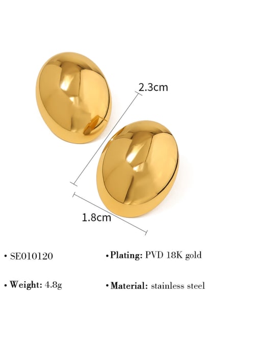 YAYACH Titanium Steel Oval Trend Stud Earring 2