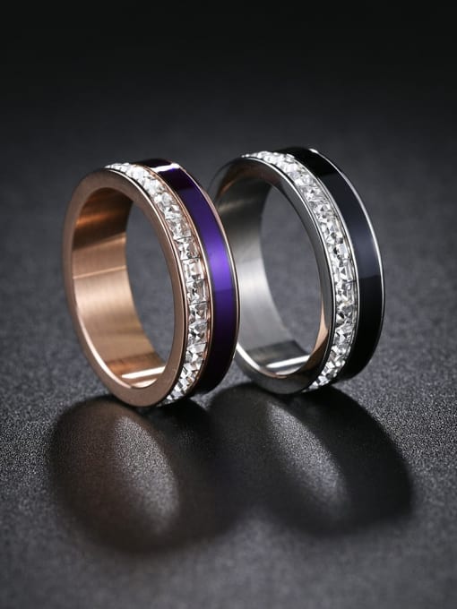 SM-Men's Jewelry Titanium Steel Enamel Geometric Minimalist Band Ring 0