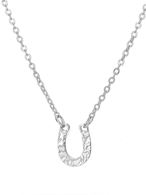 Steel color Stainless steel Horse Necklace