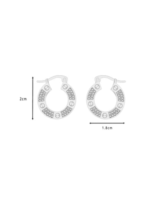 Clioro Brass Cubic Zirconia Geometric Minimalist Huggie Earring 2