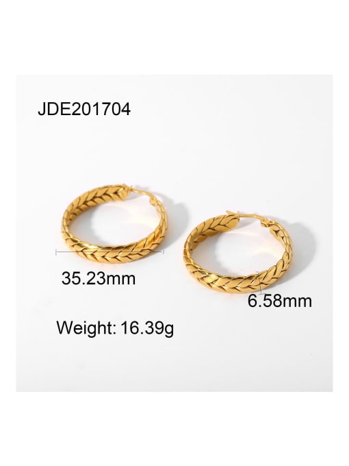 JDE201704 Stainless steel Round Trend Hoop Earring
