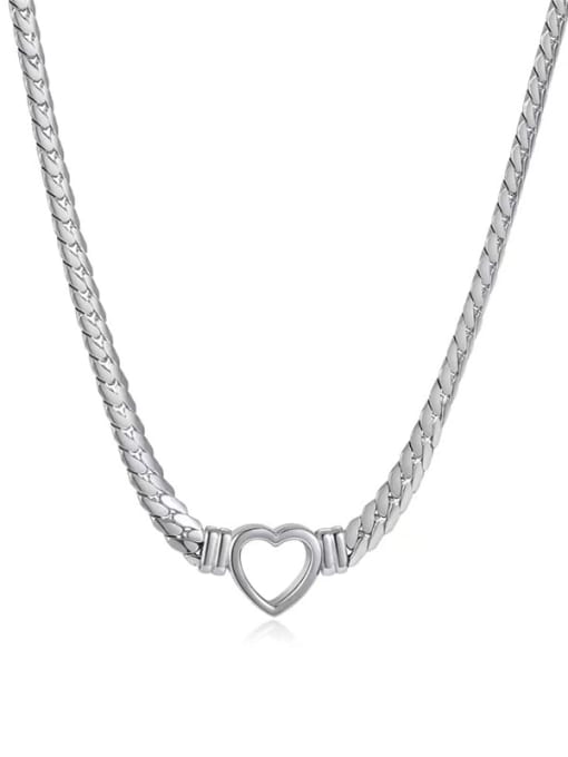 Hollow Heart Necklace Steel Titanium Steel Heart Trend Link Necklace