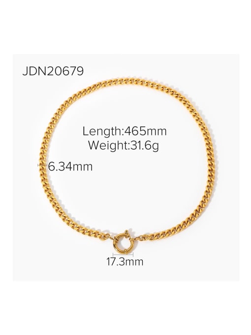 JDN20679 Stainless steel Hip Hop Spring clasp Cuban Necklace