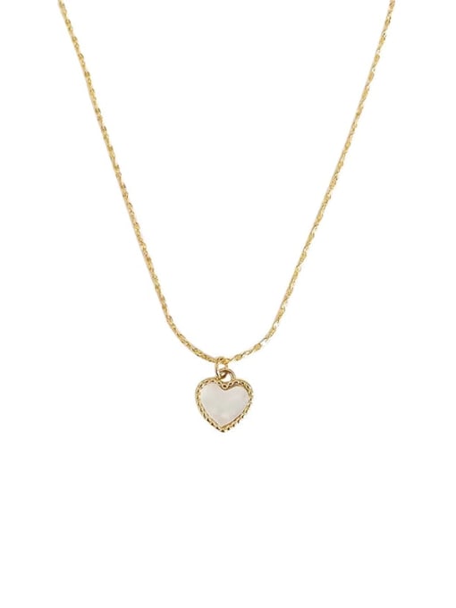 SN21090901 Stainless steel Shell Heart Vintage Necklace