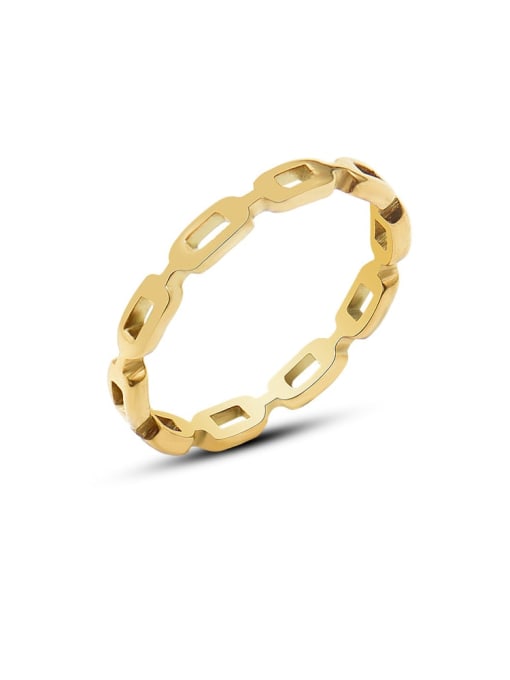 Gold knuckle hollow out ring Titanium 316L Stainless Steel Geometric Minimalist Band Ring with e-coated waterproof