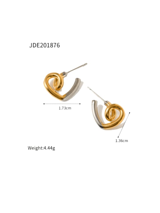 JDE201876 Stainless steel Heart Hip Hop Stud Earring