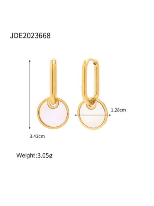J&D Stainless steel Shell Geometric Minimalist Huggie Earring 2