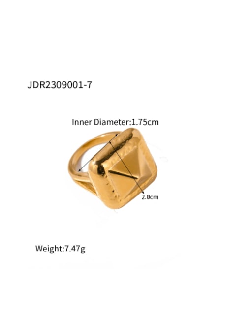 JDR2309001 7 Stainless steel Hip Hop Geometric Ring And Earring Set