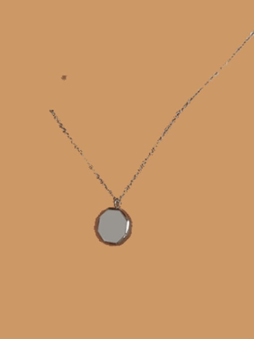 P937 Steel 40+ 5cm Titanium 316L Stainless Steel Geometric Minimalist Necklace with e-coated waterproof