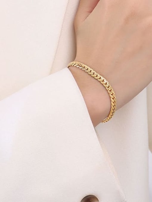 E017 gold wide Bracelet 15 +5cm Titanium Steel Vintage Irregular Bracelet and Necklace Set