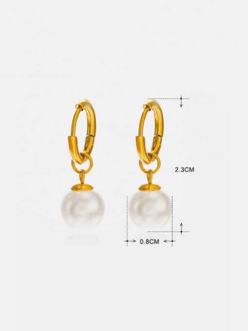 J$L  Steel Jewelry Stainless steel Imitation Pearl Geometric Hip Hop Huggie Earring 1