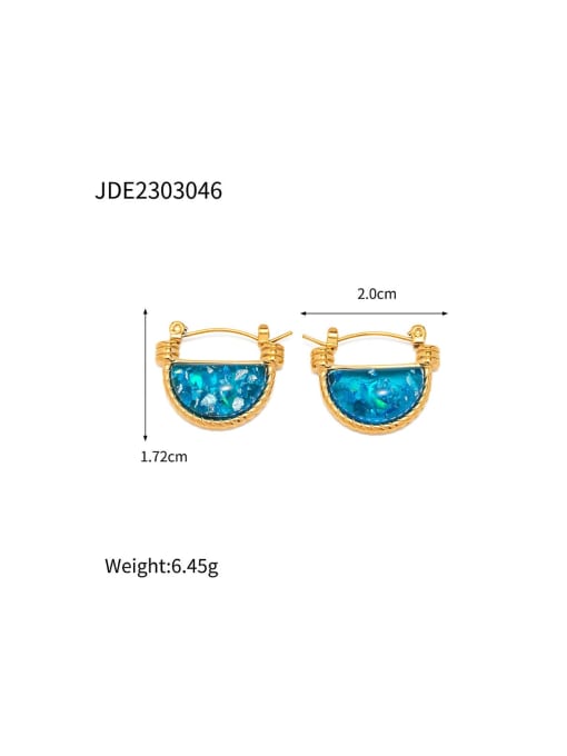 J&D Trend Geometric Stainless steel Resin Blue Earring and Necklace Set 3