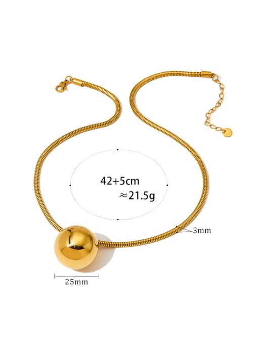 Golden Ball KDD958 Stainless steel Heart Minimalist Necklace