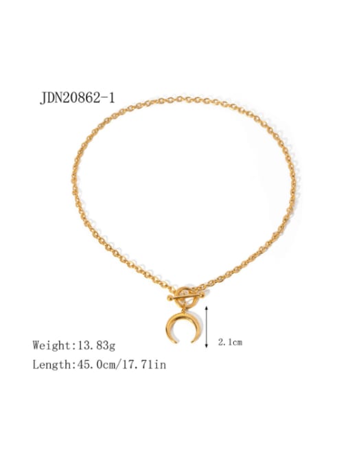 JDN20862 1 Stainless steel Moon Minimalist Necklace
