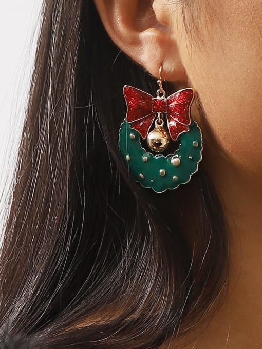 MeiDi-Jewelry Zinc Alloy Enamel Christmas Seris Hip Hop Hook Earring 1