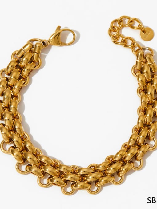 SBK279 Gold Stainless steel Geometric Trend Link Bracelet