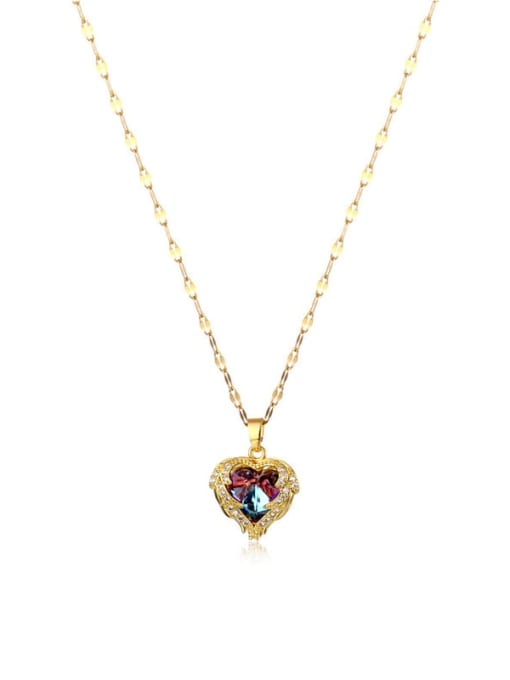 K.Love Titanium Steel Cubic Zirconia Heart Minimalist Necklace 0
