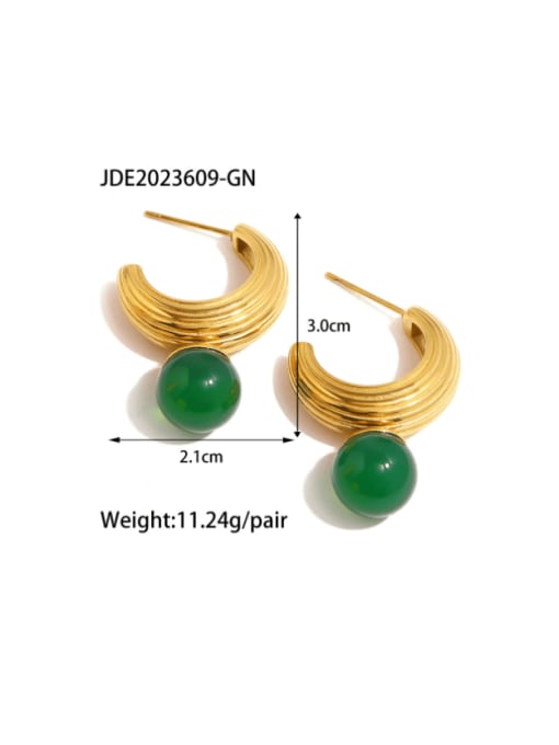 J&D Stainless steel Imitation Pearl Geometric Minimalist Huggie Earring 2