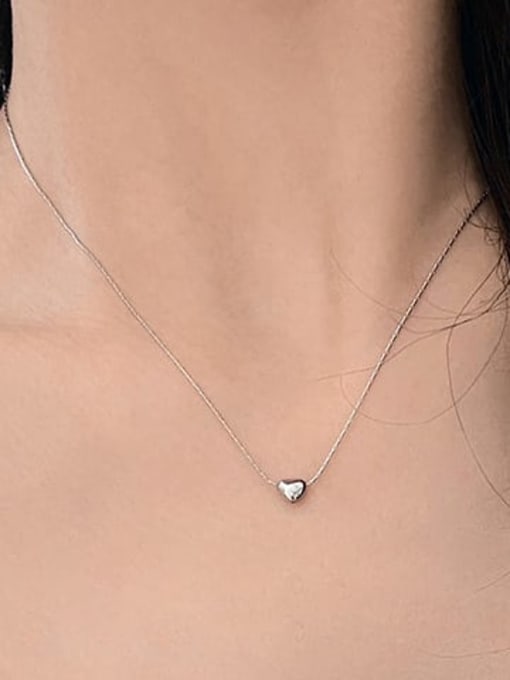 Mini Love Necklace Steel Titanium Steel Heart Minimalist Necklace