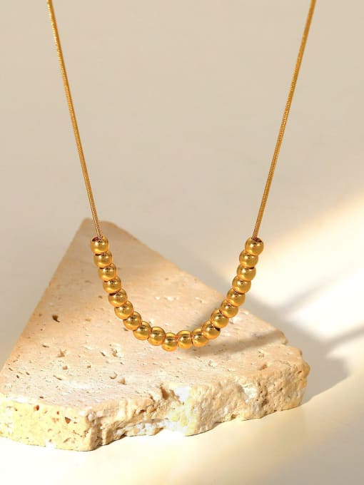 J&D Stainless steel Round Bead  Minimalist Necklace