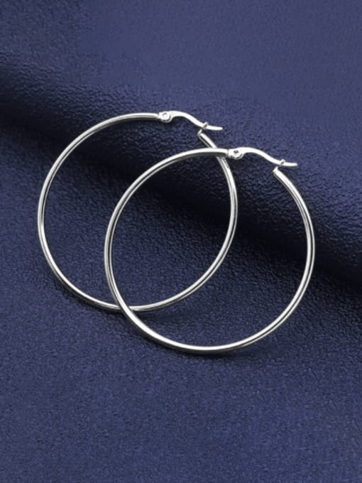 BELII Titanium Steel Hollow Round Minimalist Hoop Earring 3