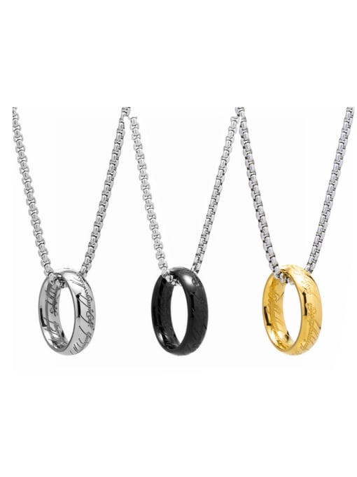 SM-Men's Jewelry Titanium Steel Geometric  Letter Hip Hop Necklace