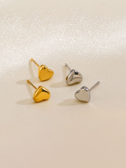 J$L  Steel Jewelry Titanium Steel Heart Minimalist Stud Earring 1