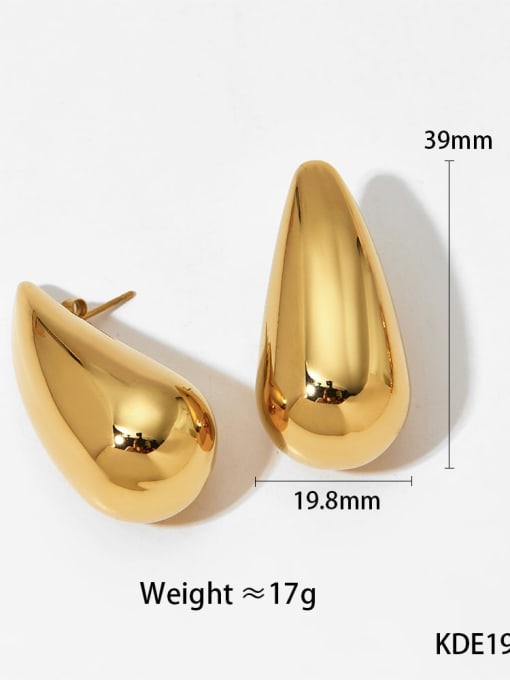 Large Hollow Gold 1931 Stainless steel Geometric Trend Stud Earring
