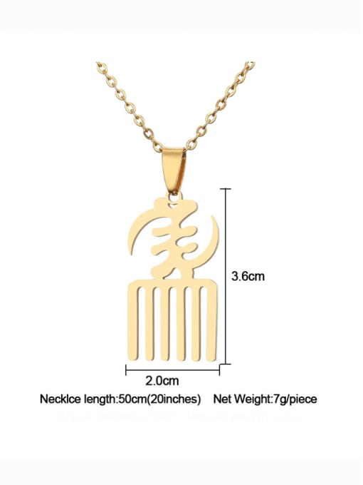 SONYA-Map Jewelry Stainless steel Irregular Ethnic African symbols Pendant  Necklace 3