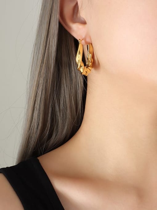 F165 Gold Earrings Titanium Steel Geometric Trend Earring