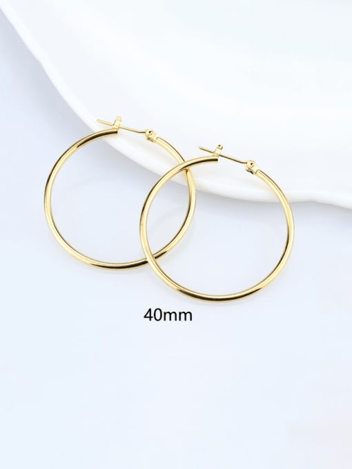 Gold 12MM Stainless steel Geometric Minimalist Hoop Earring