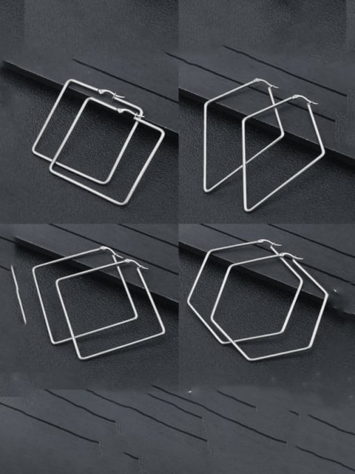BELII Titanium Steel Geometric Minimalist Huggie Earring 0