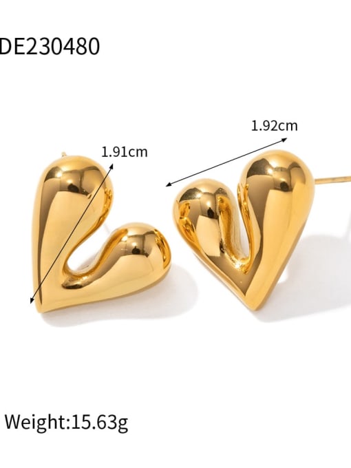 JDE230480 Stainless steel Heart Trend Stud Earring
