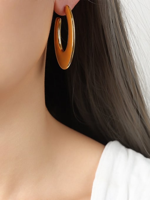 F1017 Gold Earrings Titanium Steel Geometric Trend Stud Earring