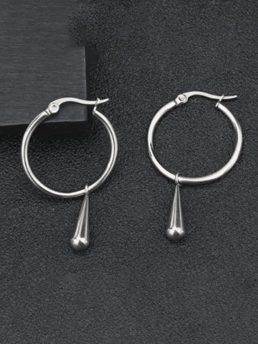 BELII Titanium Steel Water Drop Minimalist Huggie Earring 2