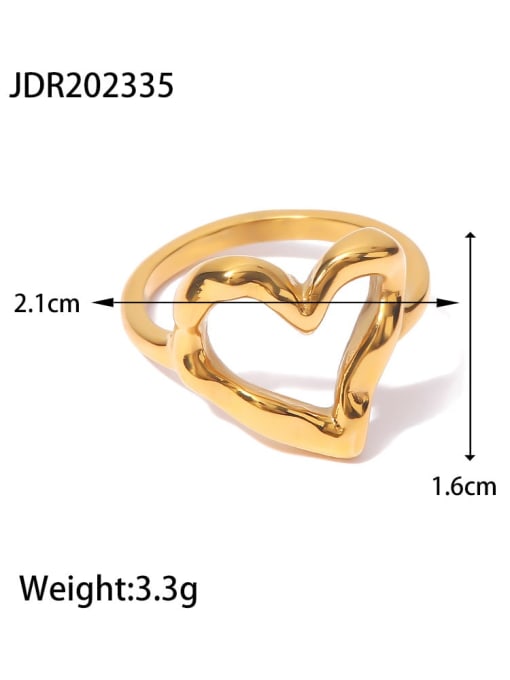 JDR202335 Stainless steel Heart Minimalist Band Ring