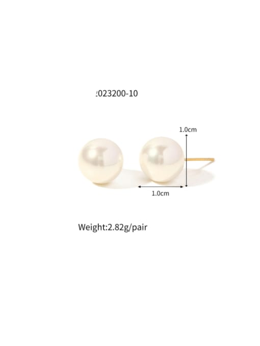 JDE2023200 10 Stainless steel Imitation Pearl Geometric Minimalist Stud Earring